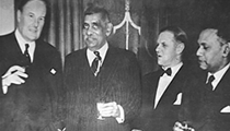 Rt. Hon. Lord Brabazan of Tara H.E. D.S Senanayake First Prime Minister of Sri Lanka, Mr. J.J. Denny and N.S.O  Mendis