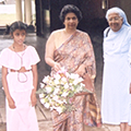 Mrs.S.Nonis with the children from St.Josephs School for the Hearing Impaired, Kuliyapitiya.